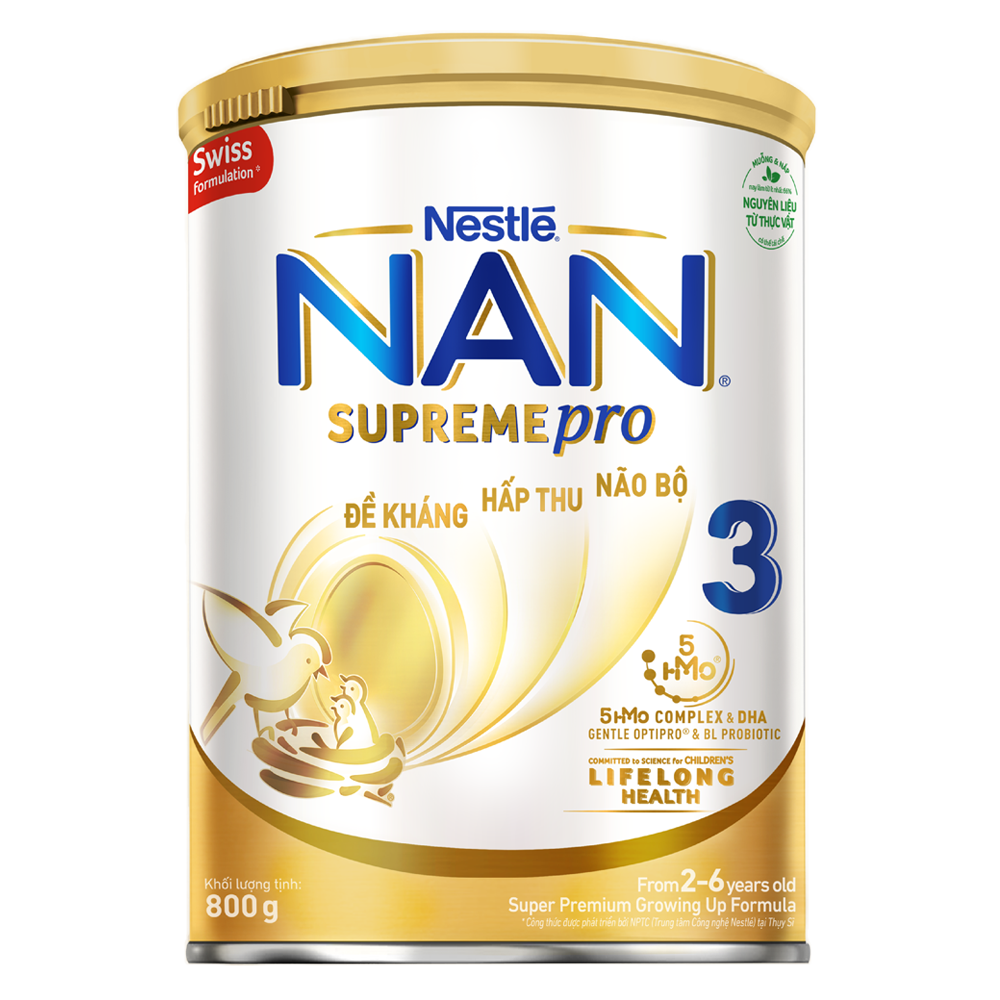 Sữa Nan Supreme pro số 3 lon 800g cho trẻ 2-6 tuổi
